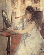Berthe Morisot Young Woman powdering Herself oil painting artist